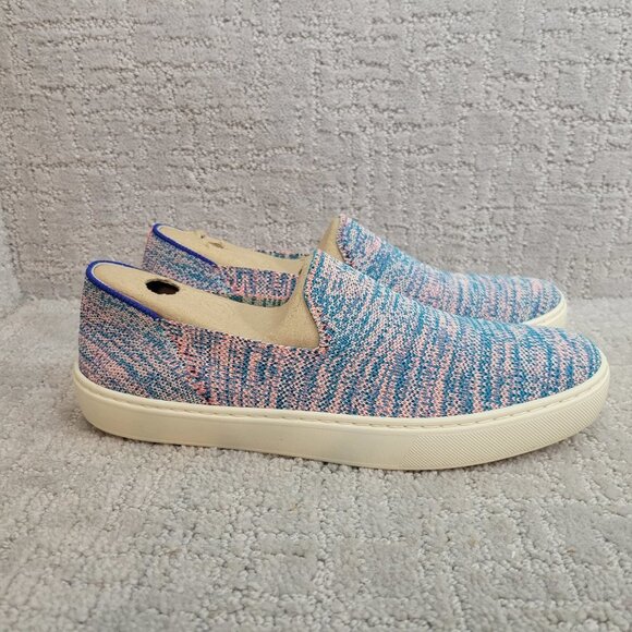 ROTHY'S The Sneaker Women's Size 9 Turquoise Melange Slip On Textile Flat Shoe - Picture 6 of 12